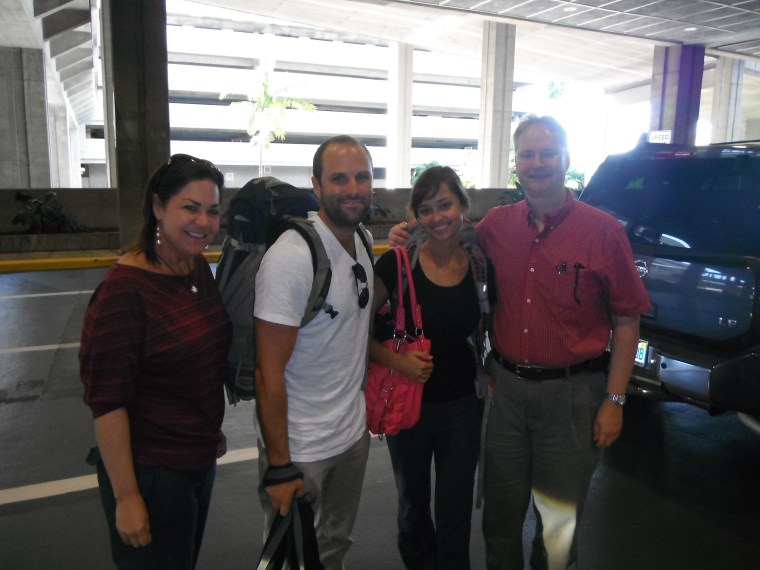 A & I with Mom & Dad at the Tampa airport