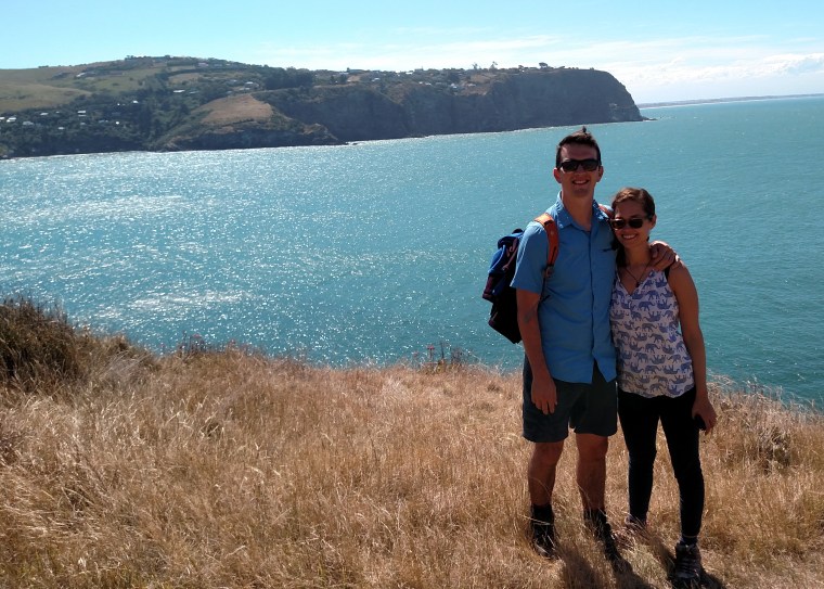 Happy hikers just before our visit behind the fence