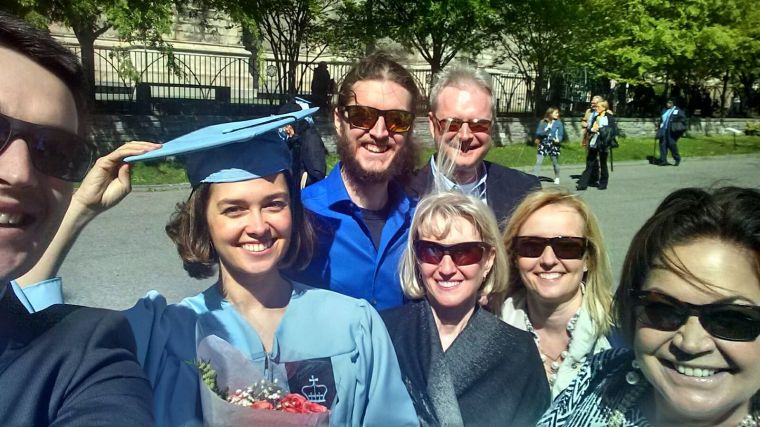 My cheering section on that happy day